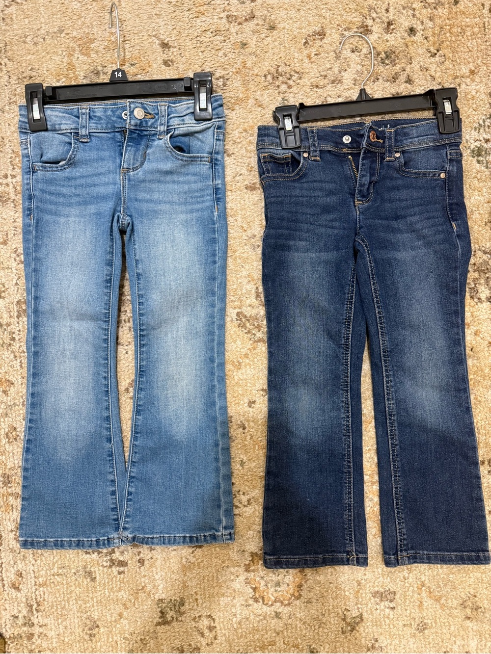 Bundle of  Girls Two-Tone Blue Denim Jeans Set size 5t